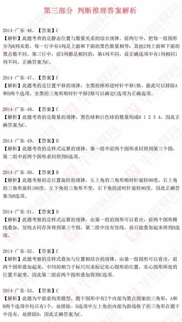 2014年广东省公务员考试判断推理真题分析